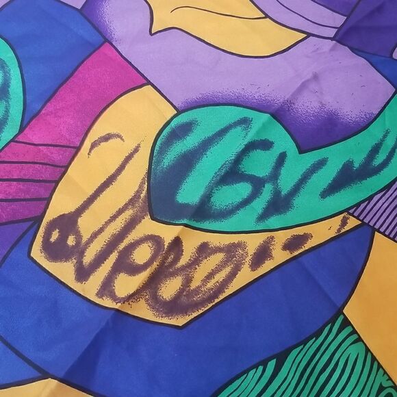 Square Picasso style Scarf Vintage 34x34" - Picture 9 of 15